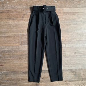Zara Pants - Zara High-Waisted Belted Pants (Black) Zara Pants - Zara High-Waisted Belted Pants (Black)